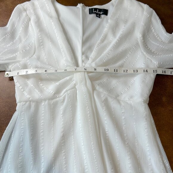 Lulus "Million Reasons" White Striped Twist-Front Mini Dress - Picture 9 of 10